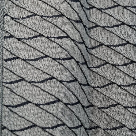 Armani Collezioni Grey Geometric Textured-Knit Zip Jacket - Picture 7 of 10